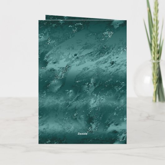 Carte Emeraude Pailletée Verte Ombre Marbre (Dos)
