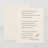 Carte Emily Dickinson L'espoir poétique est quelque chos (Devant / Derrière)