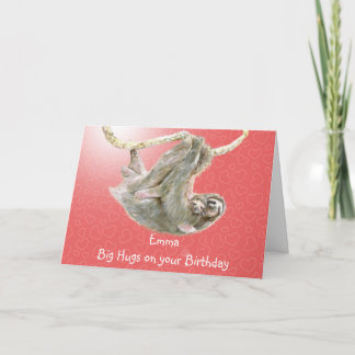 Carte Emma, grandes étreintes sur votre anniversaire.