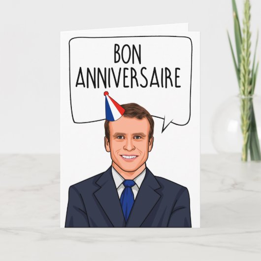 Carte EMMANEUL MACRON: Bon Anniversaire (Devant)