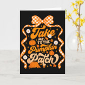 Carte Emmène-moi à la citrouille Patch Thanksgiving Auto (Fleur jaune)