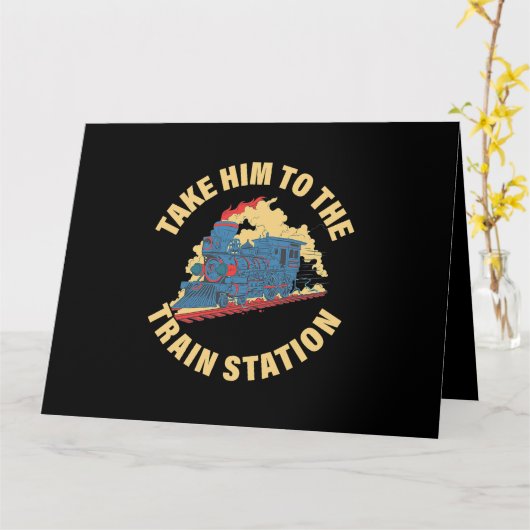 Carte Emmenez-le à la gare (Fleur jaune)