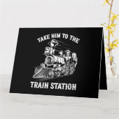 Carte Emmenez-Le À La Gare Train Lover (Fleur jaune)