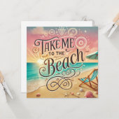 Carte Emmenez-moi à la plage - Sunset Bliss (Devant/Arrière en situation)