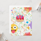 Carte emoji anniversaire heureux (Devant/Arrière en situation)