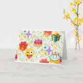 Carte emoji anniversaire heureux (Fleur jaune)