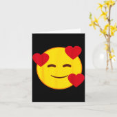 Carte Emoji Cœurs Flottants Visage Souriant Jaune  (Fleur jaune)