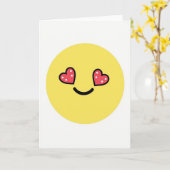 Carte Emoji Cœurs Je T'Aime (Fleur jaune)