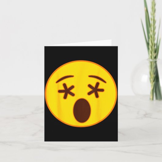 Carte Emoji Crossed Out Eyes Yellow Smile Face (Devant)