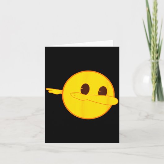 Carte Emoji Dab Danse Visage Jaune Souriant  (Devant)