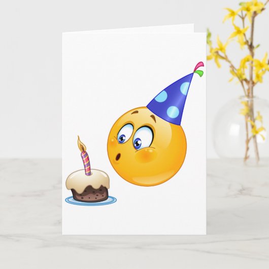 Carte emoji d'anniversaire (Fleur jaune)