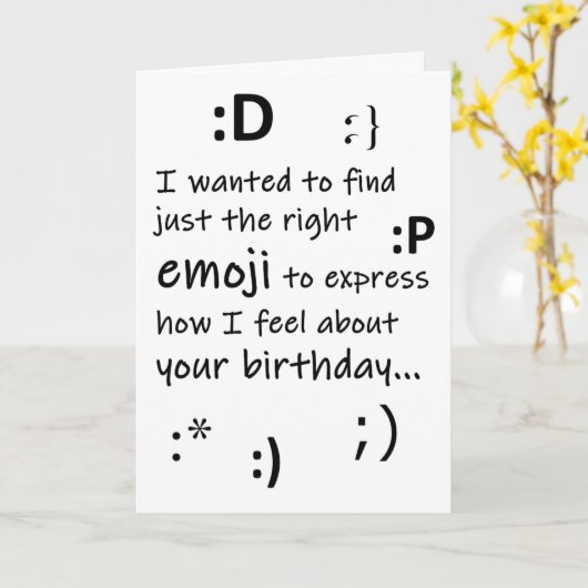 Carte Emoji d'anniversaire (Fleur jaune)