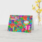 Carte emoji de dunette de joyeux anniversaire (Fleur jaune)