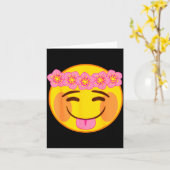 Carte Emoji Flower Crown Tongue Yellow Smile Face (Fleur jaune)
