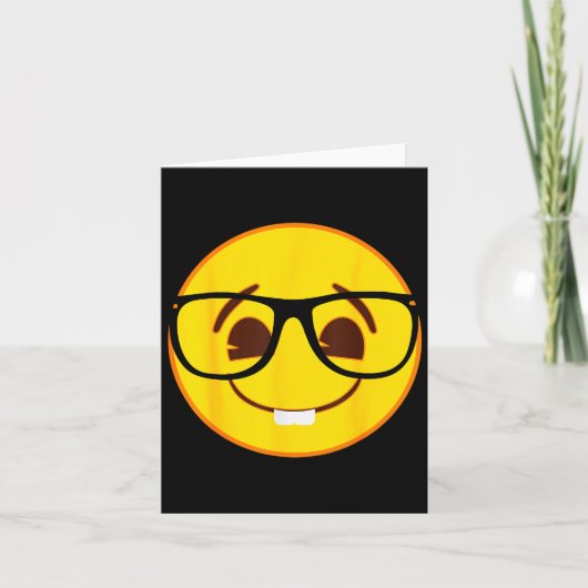 Carte Emoji Nerd Gles Yellow Smile Face (Devant)