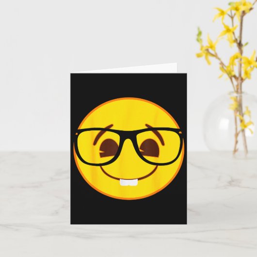 Carte Emoji Nerd Gles Yellow Smile Face (Fleur jaune)