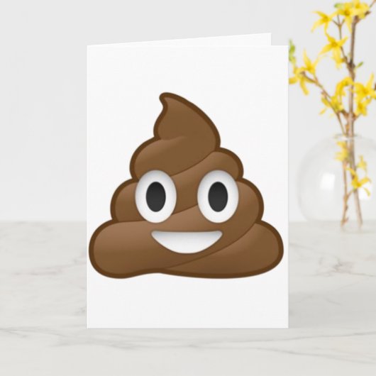 Carte Emoji Poop Souriant (Fleur jaune)