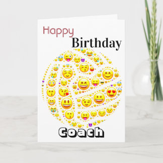 Carte Emoji Thème Personnalisé Netball Entraîneur Annive