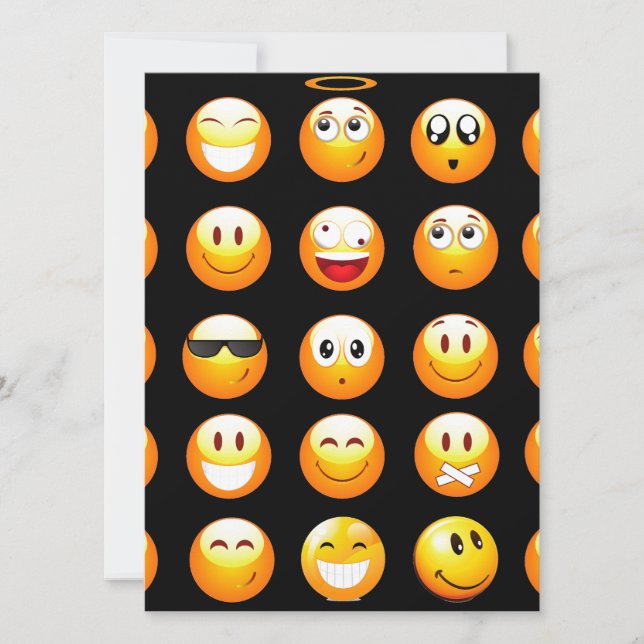 Carte emojis noir (Devant)