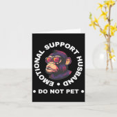 Carte Emotional Support Husband Do Not Pet Monkey Funny (Fleur jaune)