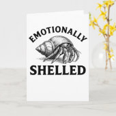 Carte Emotionally Shelled Funny Hermit Crab (Fleur jaune)