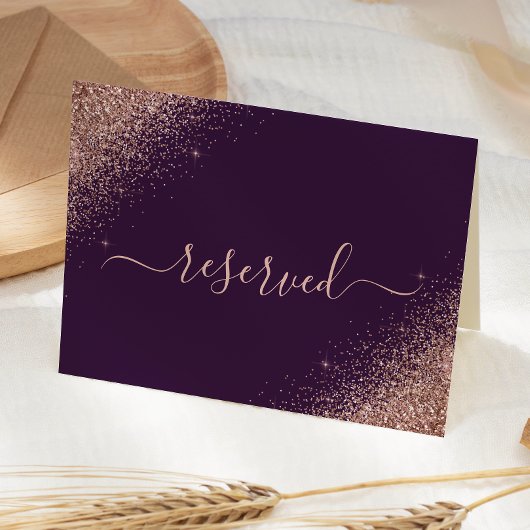 Carte Emplacement de mariage réservé Rose Or Violet