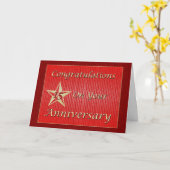 Carte Employé 15e anniversaire Gold Star (Fleur jaune)