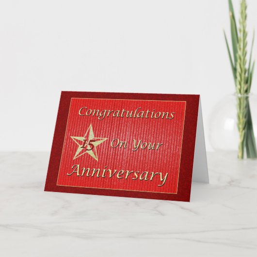 Carte Employé 15e anniversaire Gold Star (Devant)