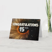 Carte Employé 15e anniversaire Swirl et étoiles (Devant)