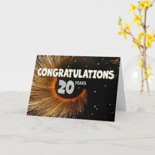 Carte Employé 20e anniversaire de la vague et des étoile