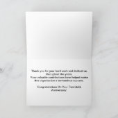 Carte Employé 20e anniversaire Elégant Golden (Intérieur)