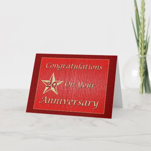 Carte Employé 20e anniversaire Gold Star (Devant)