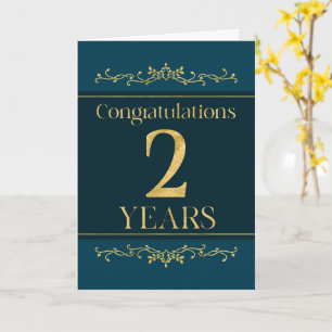 Carte Employé 2e anniversaire élégant Formal Elégant