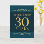 Carte Employé 30e anniversaire élégant Formal élégant Él (Fleur jaune)