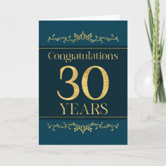 Carte Employé 30e anniversaire élégant Formal élégant Él