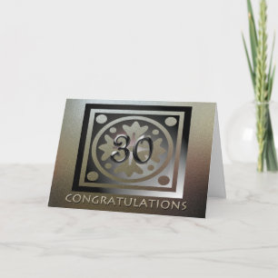 Carte Employé 30e anniversaire Elégant Golden