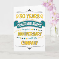 Employé 30e anniversaire Félicitations Word Art