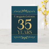 Carte Employé 35e anniversaire élégant Formal élégant (Fleur jaune)