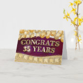 Carte Employé 35e anniversaire Gold Texte et Ballons (Fleur jaune)