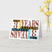 Carte Employé 3e anniversaire Félicitations Mosaïque (Fleur jaune)