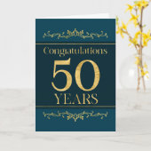 Carte Employé 50e anniversaire élégant Formal élégant Él (Fleur jaune)