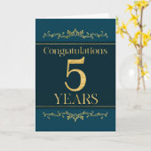 Carte Employé 5e anniversaire élégant Formal Elégant (Fleur jaune)