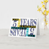 Carte Employé 5e anniversaire Félicitations Mosaïque (Fleur jaune)