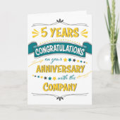 Carte Employé 5e anniversaire Félicitations Word Art (Devant)