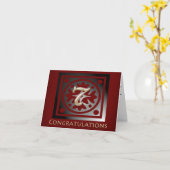 Carte Employé 7 ans Anniversaire Elégant Rouge doré (Fleur jaune)