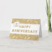 Carte Employé 7e anniversaire Couleurs neutres et or (Devant)