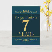 Carte Employé 7e anniversaire élégant Formal Elégant (Fleur jaune)