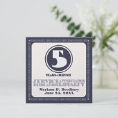 Carte Employé couleur personnalisée 5 ans de service (Debout devant)