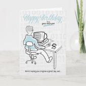 Carte Employé Funky Computer Guy Anniversaire (Devant)