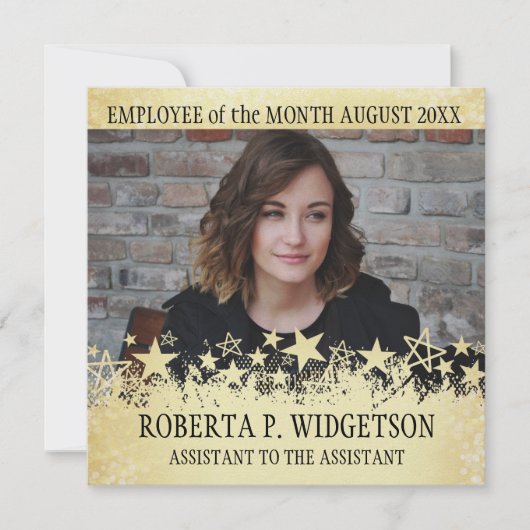 Carte Employé photo du mois ROCK STAR GOLD (Devant)